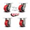 Service Caster 6 Inch Heavy Duty Red Poly on Cast Iron Caster Swivel Locks 2 Rigid SCC, 2PK SCC-KP92S630-PUR-RS-BSL-2-R-2 - alternate 5